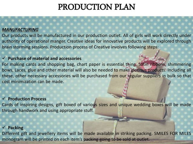 business plan handmade products pdf