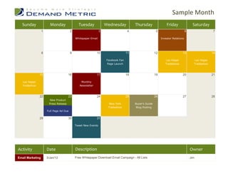 Marketing Calendar Template 2012 | PPT