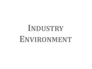 INDUSTRY
ENVIRONMENT
 