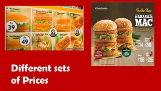 Different sets
of Prices
 