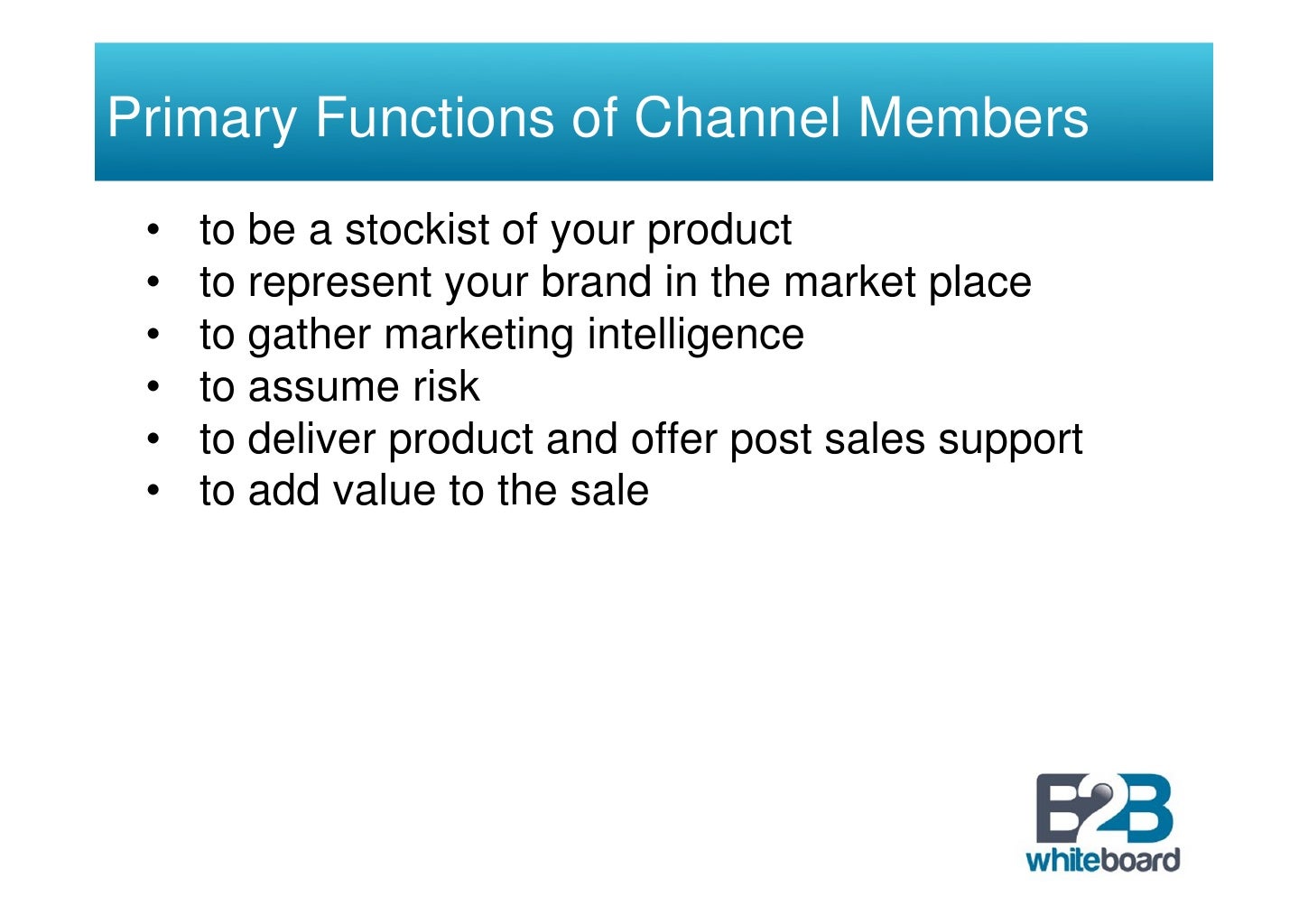 Marketing Channel Structure and Functions
