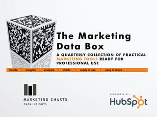 The Marketing
                                          Data Box
                                          A Q U A R T E R LY C O L L E C T I O N O F P R AC T I C A L
                                          M A R K E T I N G TO O L S R E A DY F O R
                                          PROFESSIONAL USE
trends   •    insights     •   analysis   •   charts   •   ready to use   •   easy to share




                                                                                 SPONSORED BY:




             D ATA I N S I G H T S
 