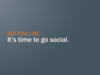 BOTTOM LINE
It’s time to go social.
 