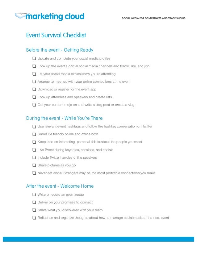 social media for conferences and trade shows checklist