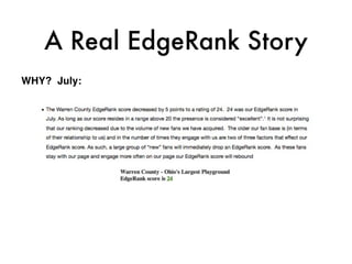 A Real EdgeRank Story
WHY? July:
 