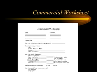 Commercial Worksheet 