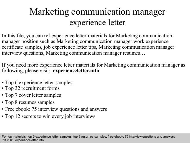 Sample resume for marketing and communications director