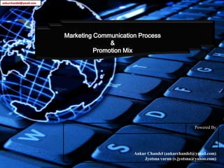 Marketing Communication Process & Promotion Mix Powered By Ankur Chandel (ankurchandel@ymail.com) Jyotsnavarun (v.jyotsna@yahoo.com) 