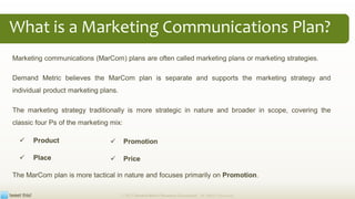 Marcomm Plan Example Marketing Communications Planning Guide | PDF