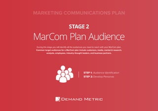Marcomm Plan Example Marketing Communications Plan Playbook | PDF