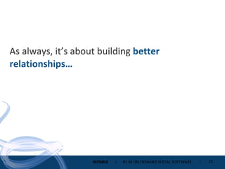As always, it’s about building  better relationships… 