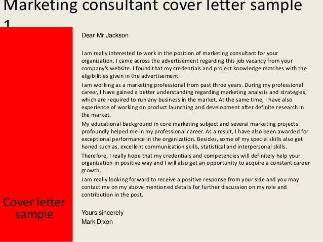 marketing consultant cover letter cover letter for consultant