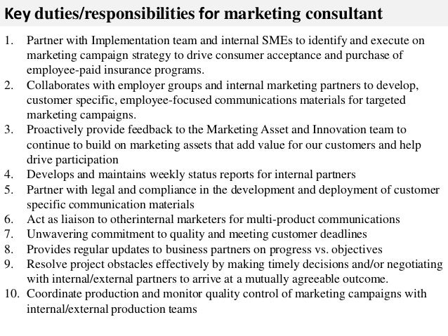 Marketing consultant job description