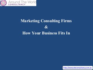 Marketing Consulting Firms
&
How Your Business Fits In
http://www.atwconsultancy.com.au
 