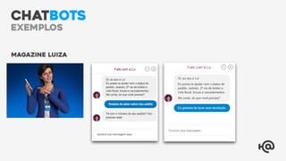 Magazine Luiza
CHATBOTS
exemplos
 