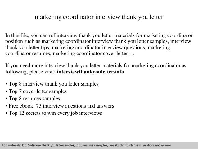 marketing coordinator interview
