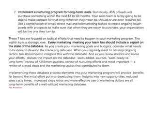 Marketing database  8 tips to power sales