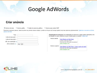 Google AdWords

Criar anúncio
 