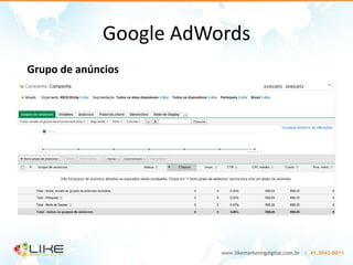 Google AdWords
Grupo de anúncios
 