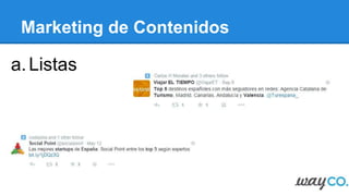 Marketing de Contenidos
¿Qué tipo de contenido genera
mayor “engagement”?
3
 