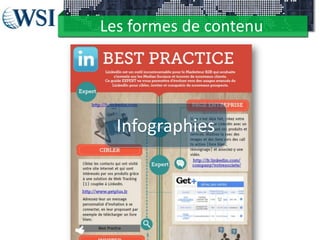 Les formes de contenu
Infographies
 