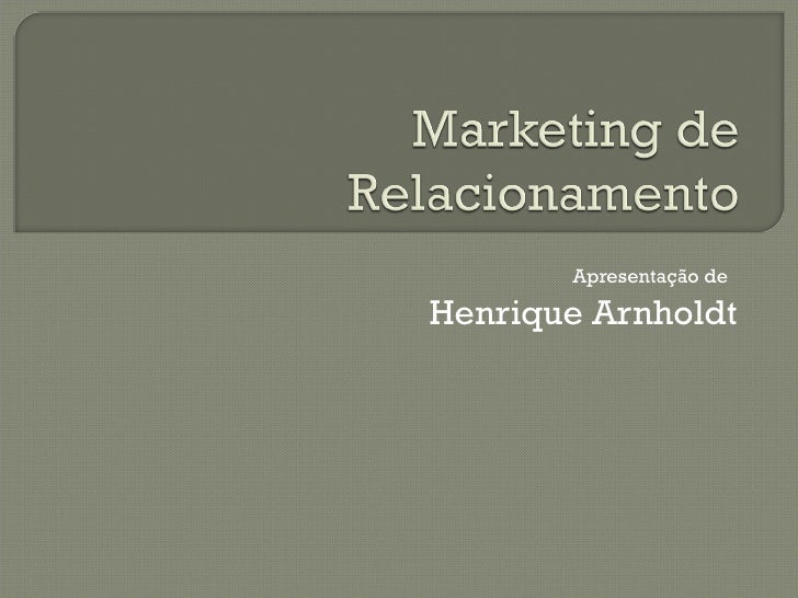 Marketing de relacionamento artigo