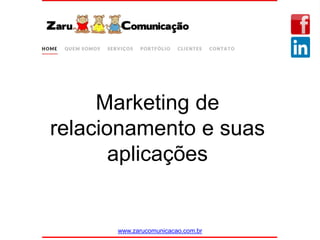 Marketing de
relacionamento e suas
aplicações
www.zarucomunicacao.com.br
 