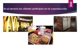 En el servicio los clientes participan en la coproducción
1
 