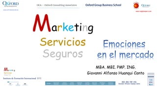 MBA. MBI. PMP. ING.
Giovanni Alfonso Huanqui Canto
Marketing
Servicios
Seguros
www.redglobeperu.com
Marketing
Servicios
Seguros
MBA. MBI. PMP. ING.
Giovanni Alfonso Huanqui Canto
 