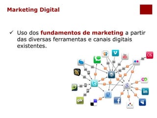 Marketing Digital 
 Uso dos fundamentos de marketing a partir 
das diversas ferramentas e canais digitais 
existentes. 
 