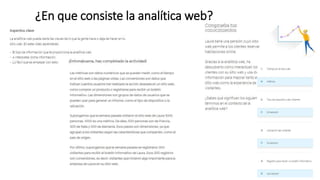 ¿En que consiste la analítica web?
 