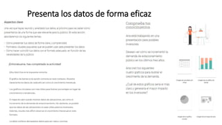 Presenta los datos de forma eficaz
 