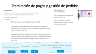 Tramitación de pagos y gestión de pedidos
 