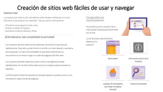 Creación de sitios web fáciles de usar y navegar
 