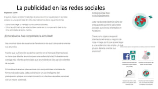 La publicidad en las redes sociales
 