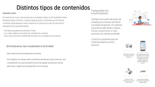 Distintos tipos de contenidos
 