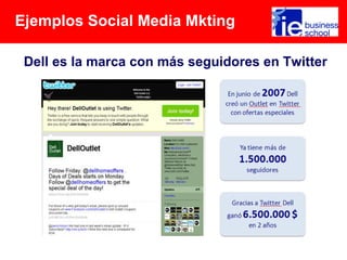 Dell es la marca con más seguidores en Twitter
EjemplosEjemplos Social Media Mkting
 