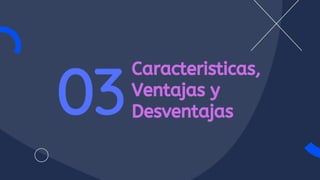 03
Caracteristicas,
Ventajas y
Desventajas
 