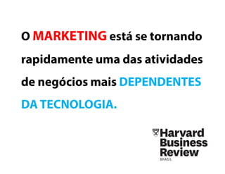 O MARKETING está se
tornando rapidamente uma
das atividades de negócios
mais DEPENDENTES DA
TECNOLOGIA.
 