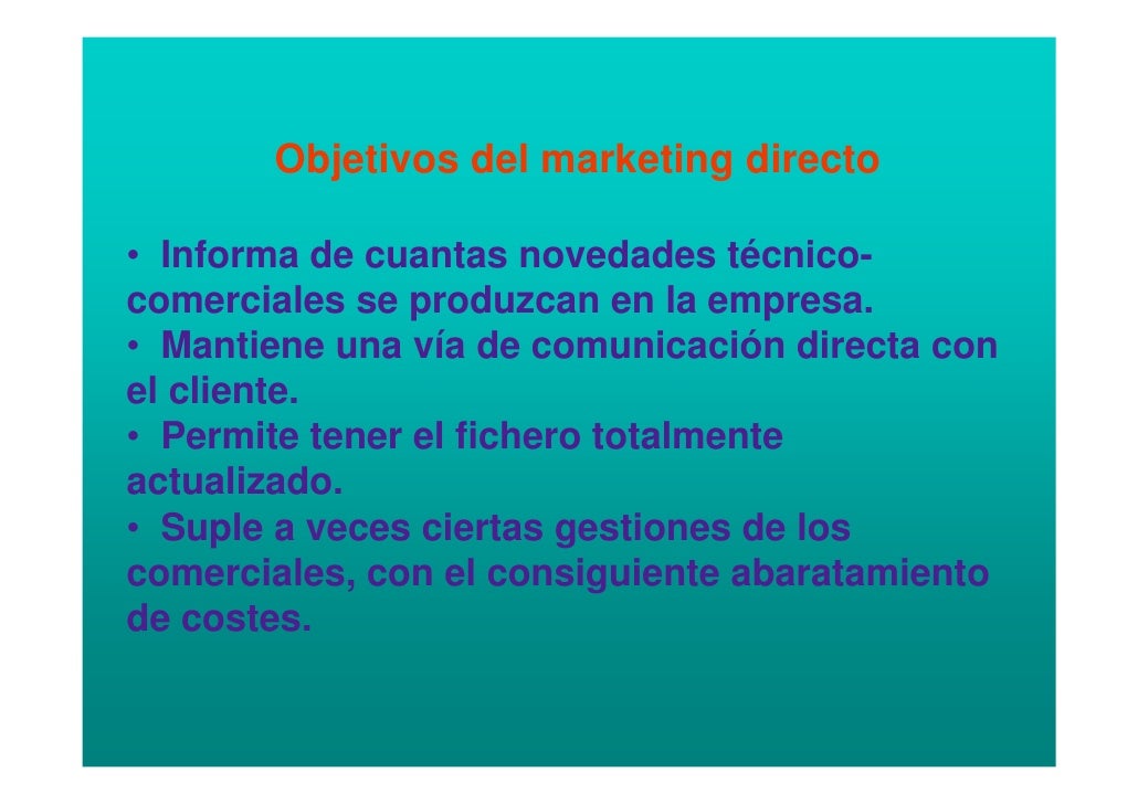 Resultado de imagen de objetivos del marketing directo