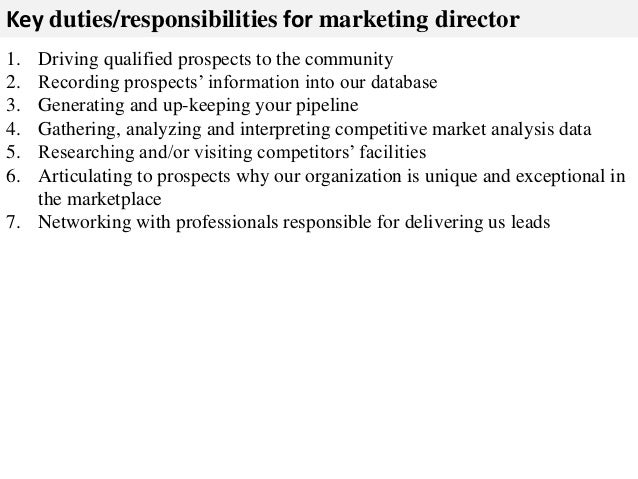 marketing director job description responsibilities of a marketing director