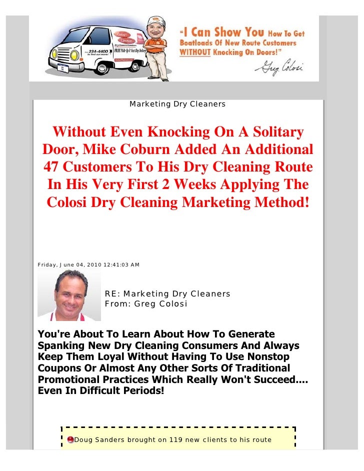 Marketing Dry Cleaners
