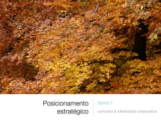Posicionamento
estratégico

tema 1
conceito & identidade corporativa

 