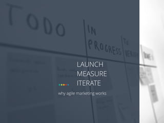 LAUNCH
MEASURE
ITERATE
why agile marketing works
 