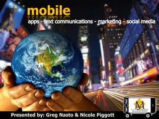 mobile




Presented by: Greg Nasto & Nicole Piggott
 