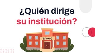 ¿Quién dirige
su institución?
 