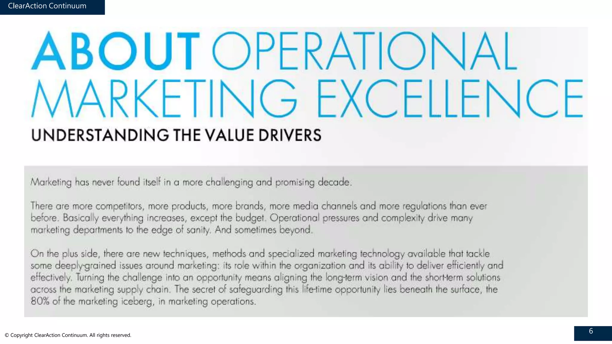 ClearAction Continuum
6© Copyright ClearAction Continuum. All rights reserved.
 