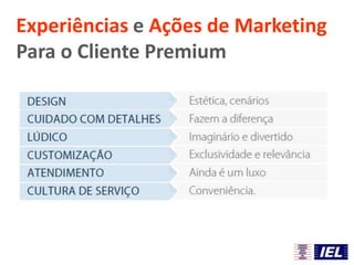 Experiências e Ações de Marketing
Para o Cliente Premium
 