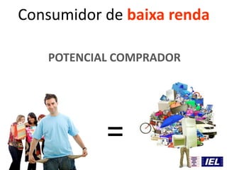 Consumidor de baixa renda
=
POTENCIAL COMPRADOR
 