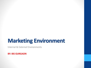 Marketing Environment
Internal & External Environments
BY: IBS GURGAON
 